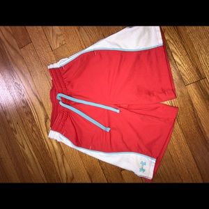Under Armour Girls shorts with pockets pink blue